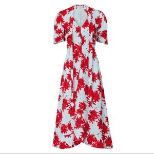 proenza Schouler floral neck tie midi dress